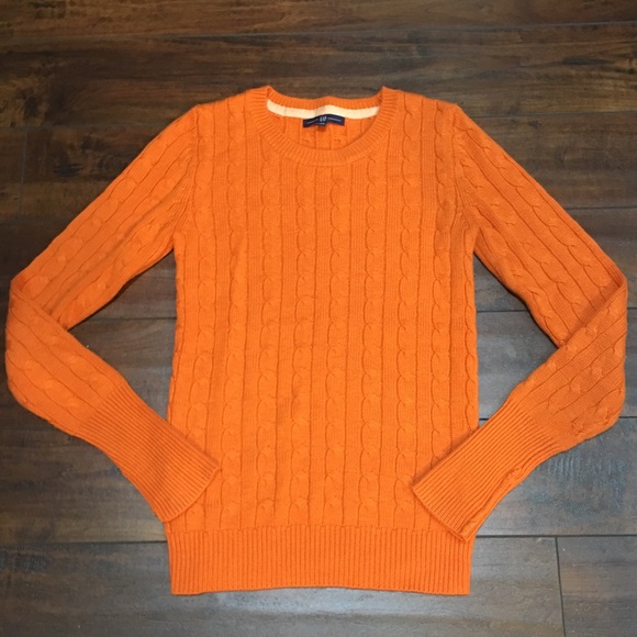 GAP Orange Cableknit Sweater XS - Picture 1 of 3